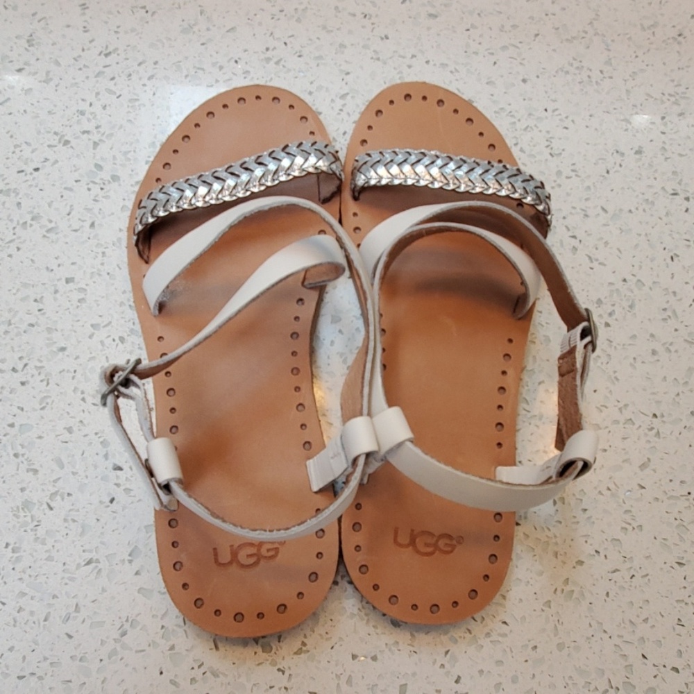 UGG Silver and White Sandals